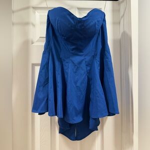 Strapless Royal Blue Flared Top